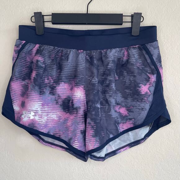 Under Armour Fly by 2.0 Shorts Midnight Navy/Jellyfish Reflective NEW - Size S - Picture 1 of 5